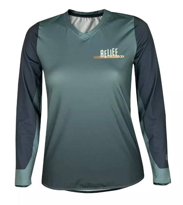 Maillot VTT femme Relief Calade 2022 Gradient Forêt manches longues – 87% polyester recyclé OEKO-TEX made in France