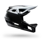 Fox Proframe RS Blanc/Bleu Pétrole – casque intégral ouvert enduro MIPS Integra Split, vue face