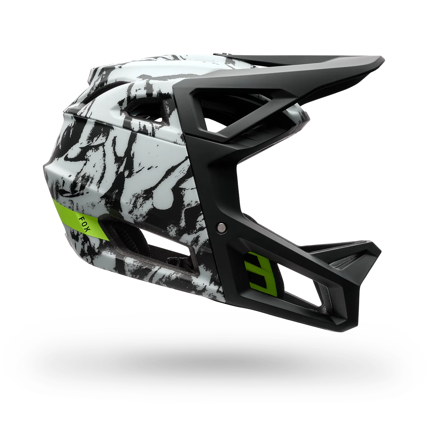 Fox Proframe – casque intégral VTT enduro barre menton intégrée MIPS, coloris Blanc/Bronze