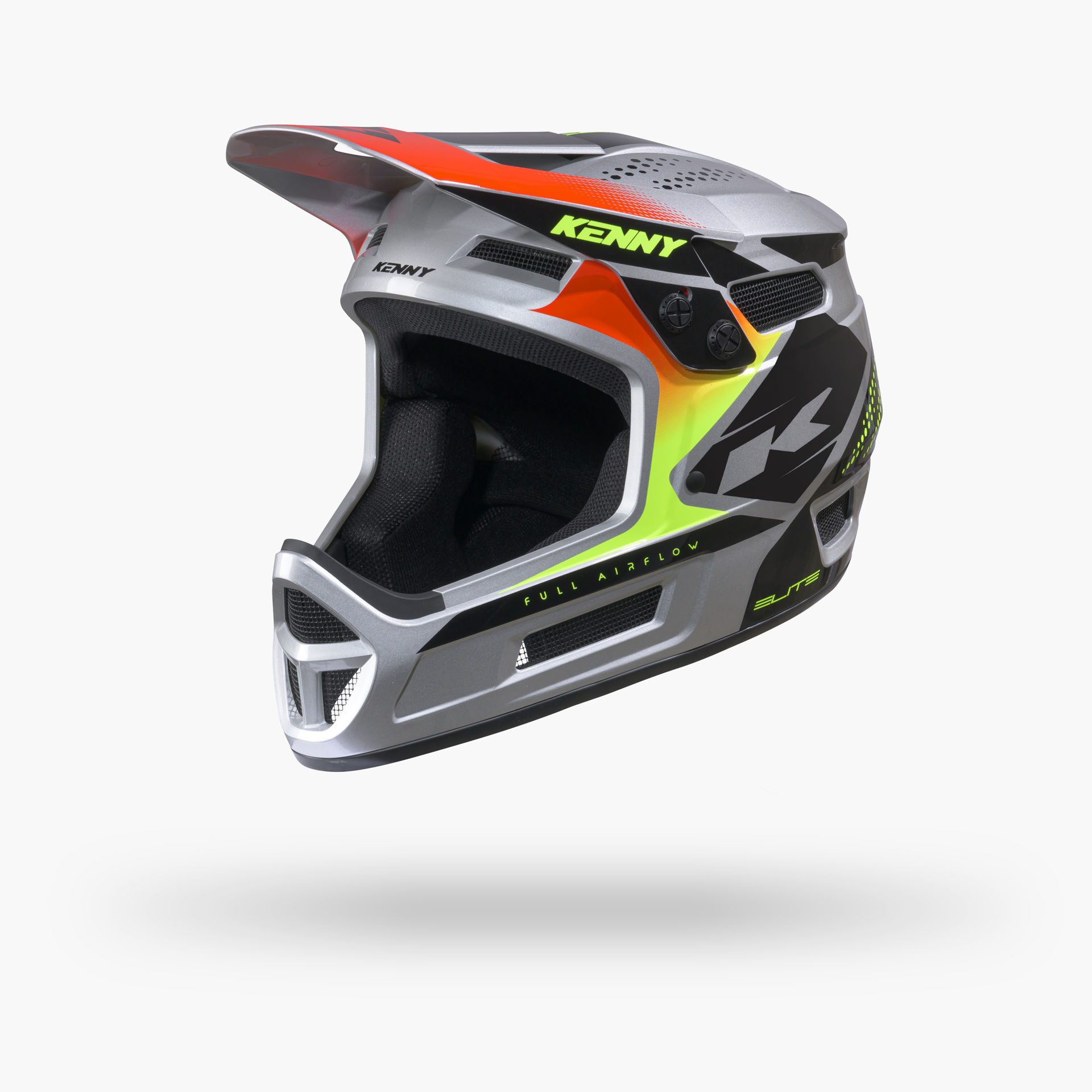 Casque Kenny Elite Silver vue profil — laque métallisée look technique et sobre