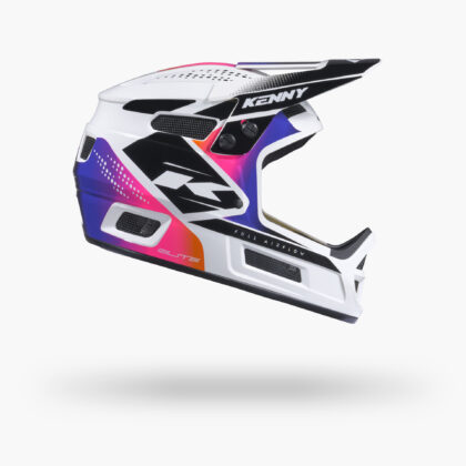 Casque intégral Kenny Elite White Gradient VTT BMX — dégradé blanc rose violet vue avant