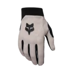 Gants VTT Gravel Fox Ranger Noir Blanc — vue de face, paume daim microfibre et renforts TruGel
