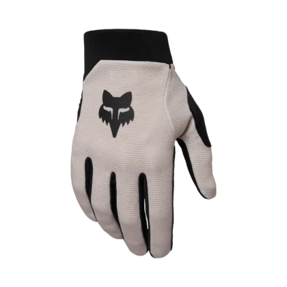 Gants VTT Gravel Fox Ranger Noir Blanc — vue de face, paume daim microfibre et renforts TruGel