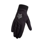 Gants VTT BMX Fox Ranger Junior Noir — vue de face, paume daim microfibre et renforts TruGel
