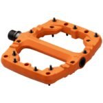 Pedales plates Sixpack Kamikaze PA oranges - 18 picots acier, axe Chromoly - Cyclomontdor Lyon