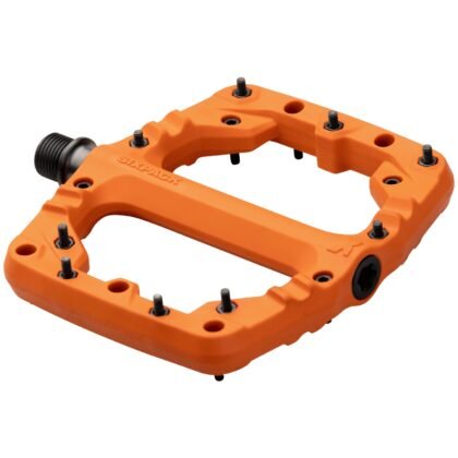 Pedales plates Sixpack Kamikaze PA oranges - 18 picots acier, axe Chromoly - Cyclomontdor Lyon