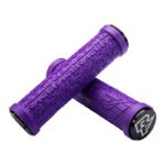 Grips Race Face Grippler violets - Lock-On double collier, profil directionnel - Cyclomontdor Lyon